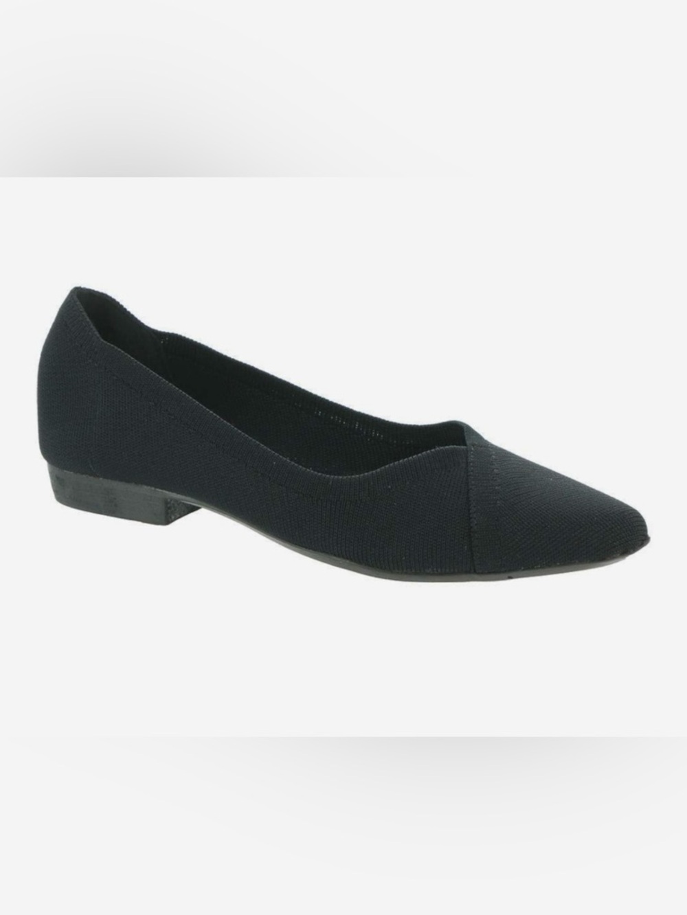 MIA Black Jennette Pointed Toe Knit Slip-On Ballet Flats
